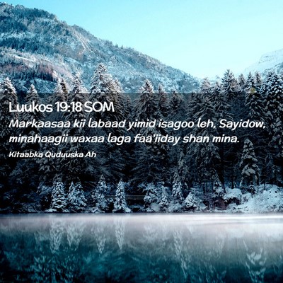Picture 02 - Luukos 19:18 SOM - Markaasaa kii labaad yimid isagoo leh, Sayidow, - Bible Verse Picture