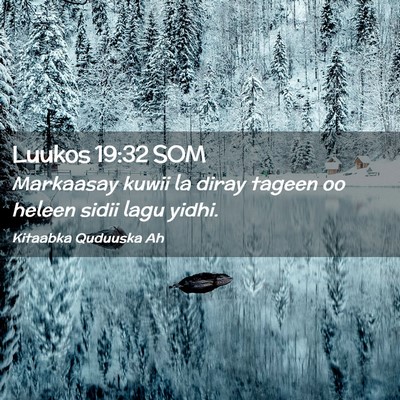Picture 02 - Luukos 19:32 SOM - Markaasay kuwii la diray tageen oo heleen sidii - Bible Verse Picture