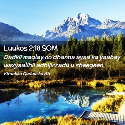 Picture 02 - Luukos 2:18 SOM - Dadkii maqlay oo dhanna ayaa ka yaabay - Bible Verse Picture