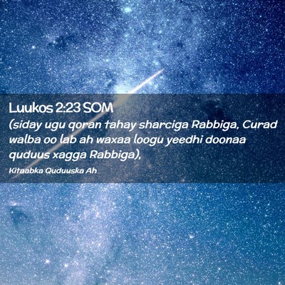 Picture 02 - Luukos 2:23 SOM - (siday ugu qoran tahay sharciga Rabbiga, Curad - Bible Verse Picture