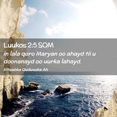 Picture 02 - Luukos 2:5 SOM - in lala qoro Maryan oo ahayd tii u doonanayd oo - Bible Verse Picture