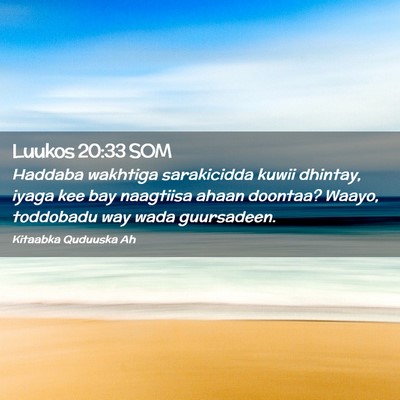 Picture 02 - Luukos 20:33 SOM - Haddaba wakhtiga sarakicidda kuwii dhintay, iyaga - Bible Verse Picture