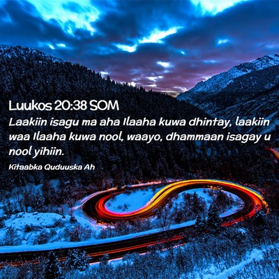 Picture 02 - Luukos 20:38 SOM - Laakiin isagu ma aha Ilaaha kuwa dhintay, laakiin - Bible Verse Picture