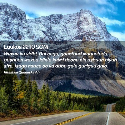 Picture 02 - Luukos 22:10 SOM - Wuxuu ku yidhi, Bal eega, goortaad magaalada - Bible Verse Picture