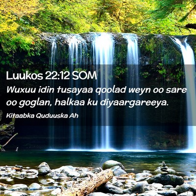 Picture 02 - Luukos 22:12 SOM - Wuxuu idin tusayaa qoolad weyn oo sare oo goglan, - Bible Verse Picture