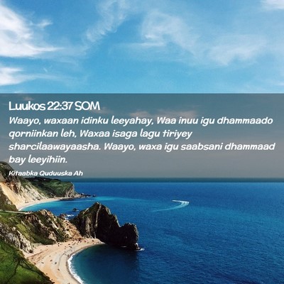 Picture 02 - Luukos 22:37 SOM - Waayo, waxaan idinku leeyahay, Waa inuu igu - Bible Verse Picture