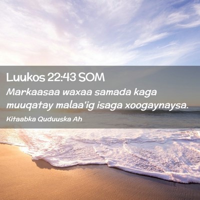 Picture 02 - Luukos 22:43 SOM - Markaasaa waxaa samada kaga muuqatay malaa'ig - Bible Verse Picture