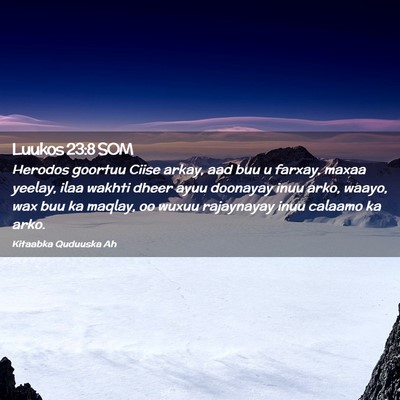 Picture 02 - Luukos 23:8 SOM - Herodos goortuu Ciise arkay, aad buu u farxay, - Bible Verse Picture