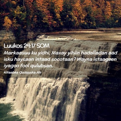 Picture 02 - Luukos 24:17 SOM - Markaasuu ku yidhi, Maxay yihiin hadalladan aad - Bible Verse Picture