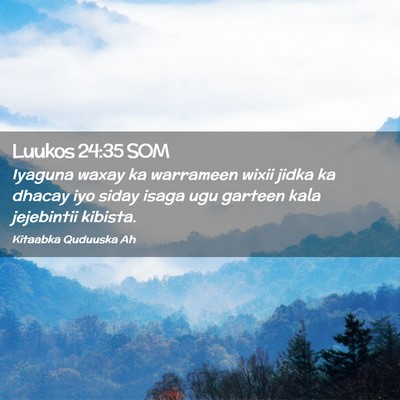 Picture 02 - Luukos 24:35 SOM - Iyaguna waxay ka warrameen wixii jidka ka dhacay - Bible Verse Picture