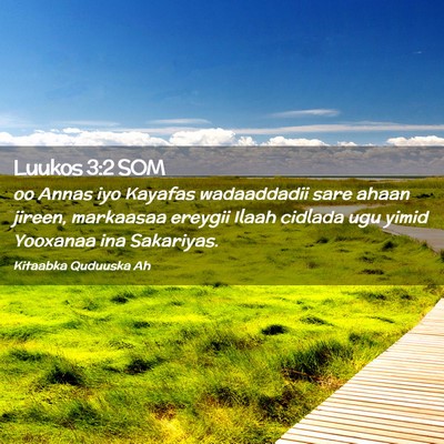 Picture 02 - Luukos 3:2 SOM - oo Annas iyo Kayafas wadaaddadii sare ahaan - Bible Verse Picture