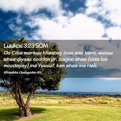 Picture 02 - Luukos 3:23 SOM - Oo Ciise markuu bilaabay inuu wax baro, wuxuu - Bible Verse Picture