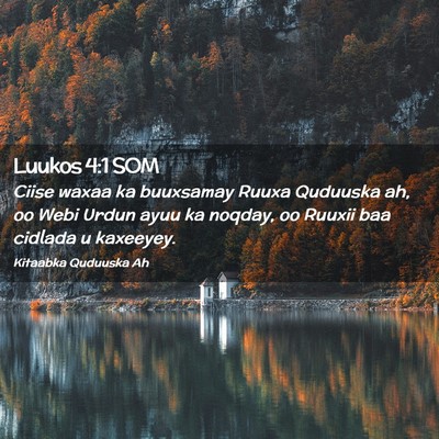 Picture 02 - Luukos 4:1 SOM - Ciise waxaa ka buuxsamay Ruuxa Quduuska ah, oo - Bible Verse Picture