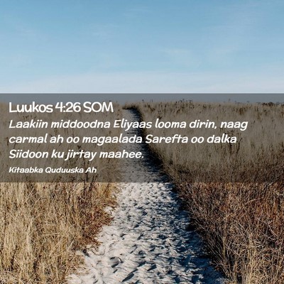 Picture 02 - Luukos 4:26 SOM - Laakiin middoodna Eliyaas looma dirin, naag - Bible Verse Picture