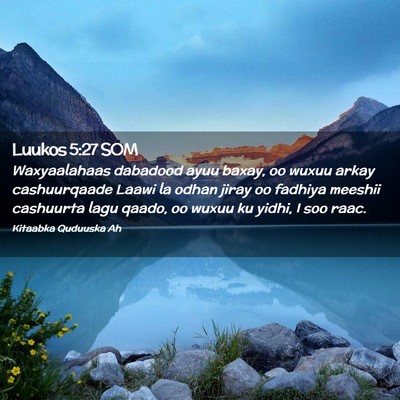 Picture 02 - Luukos 5:27 SOM - Waxyaalahaas dabadood ayuu baxay, oo wuxuu arkay - Bible Verse Picture