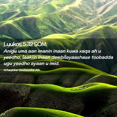 Picture 02 - Luukos 5:32 SOM - Anigu uma aan imanin inaan kuwa xaqa ah u yeedho, - Bible Verse Picture