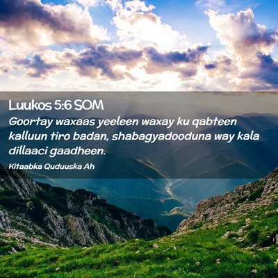 Picture 02 - Luukos 5:6 SOM - Goortay waxaas yeeleen waxay ku qabteen kalluun - Bible Verse Picture