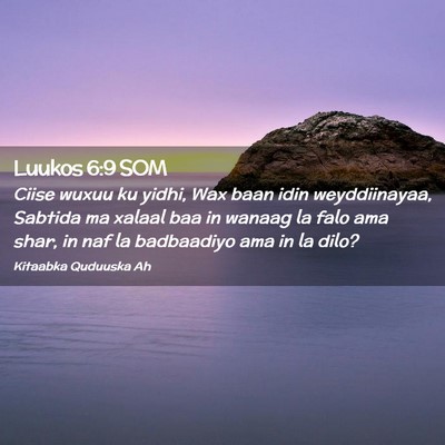 Picture 02 - Luukos 6:9 SOM - Ciise wuxuu ku yidhi, Wax baan idin weyddiinayaa, - Bible Verse Picture