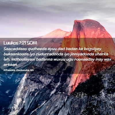 Picture 02 - Luukos 7:21 SOM - Saacaddaas qudheeda ayuu dad badan ka bogsiiyey - Bible Verse Picture