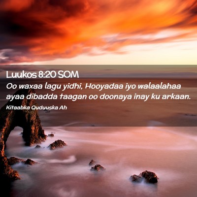 Picture 02 - Luukos 8:20 SOM - Oo waxaa lagu yidhi, Hooyadaa iyo walaalahaa ayaa - Bible Verse Picture