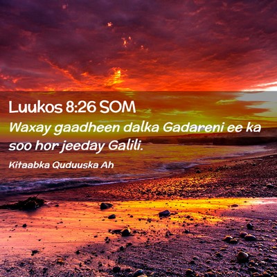 Picture 02 - Luukos 8:26 SOM - Waxay gaadheen dalka Gadareni ee ka soo hor - Bible Verse Picture
