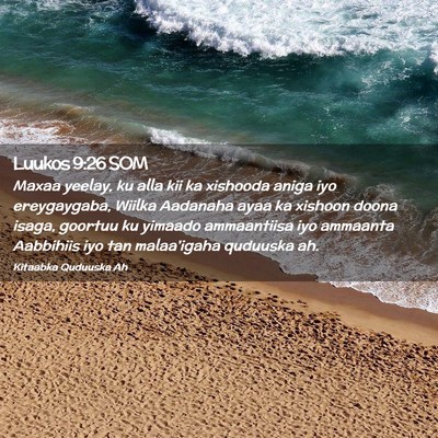 Picture 02 - Luukos 9:26 SOM - Maxaa yeelay, ku alla kii ka xishooda aniga iyo - Bible Verse Picture