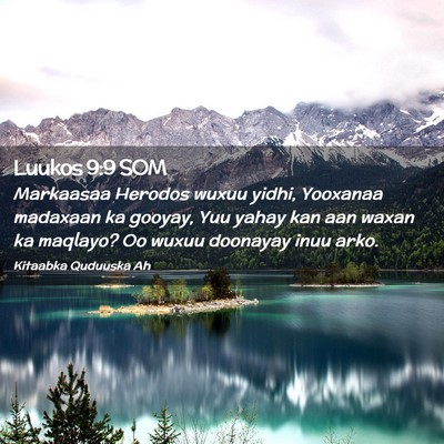 Picture 02 - Luukos 9:9 SOM - Markaasaa Herodos wuxuu yidhi, Yooxanaa madaxaan - Bible Verse Picture