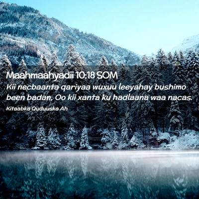 Picture 02 - Maahmaahyadii 10:18 SOM - Kii necbaanta qariyaa wuxuu leeyahay bushimo been - Bible Verse Picture