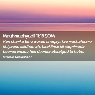 Picture 02 - Maahmaahyadii 11:18 SOM - Kan sharka lahu wuxuu shaqaystaa mushahaaro - Bible Verse Picture