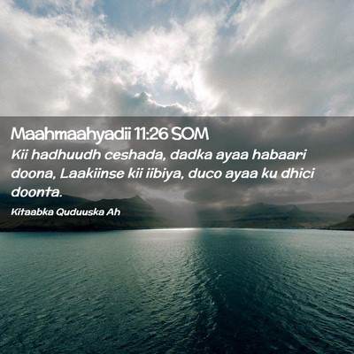 Picture 02 - Maahmaahyadii 11:26 SOM - Kii hadhuudh ceshada, dadka ayaa habaari doona, - Bible Verse Picture