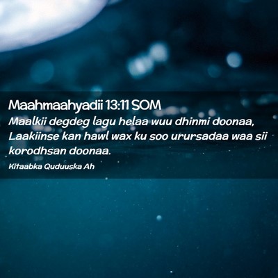Picture 02 - Maahmaahyadii 13:11 SOM - Maalkii degdeg lagu helaa wuu dhinmi doonaa, - Bible Verse Picture