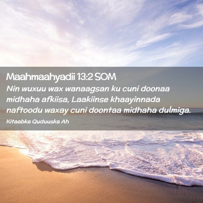 Picture 02 - Maahmaahyadii 13:2 SOM - Nin wuxuu wax wanaagsan ku cuni doonaa midhaha - Bible Verse Picture