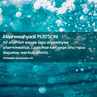 Picture 02 - Maahmaahyadii 14:32 SOM - Kii shar leh waxaa lagu afgembiyaa sharnimadiisa, - Bible Verse Picture