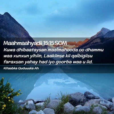 Picture 02 - Maahmaahyadii 15:15 SOM - Kuwa dhibaataysan maalmahooda oo dhammu waa - Bible Verse Picture