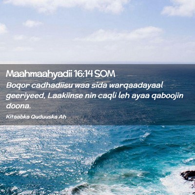Picture 02 - Maahmaahyadii 16:14 SOM - Boqor cadhadiisu waa sida warqaadayaal geeriyeed, - Bible Verse Picture