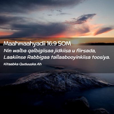Picture 02 - Maahmaahyadii 16:9 SOM - Nin walba qalbigiisaa jidkiisa u fiirsada, - Bible Verse Picture