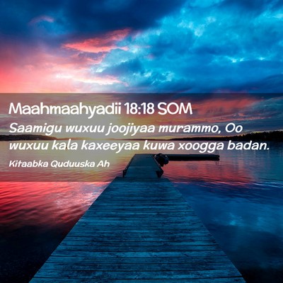 Picture 02 - Maahmaahyadii 18:18 SOM - Saamigu wuxuu joojiyaa murammo, Oo wuxuu kala - Bible Verse Picture