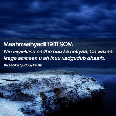 Picture 02 - Maahmaahyadii 19:11 SOM - Nin miyirkiisu cadho buu ka celiyaa, Oo waxaa - Bible Verse Picture