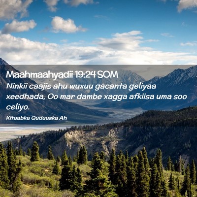 Picture 02 - Maahmaahyadii 19:24 SOM - Ninkii caajis ahu wuxuu gacanta geliyaa xeedhada, - Bible Verse Picture