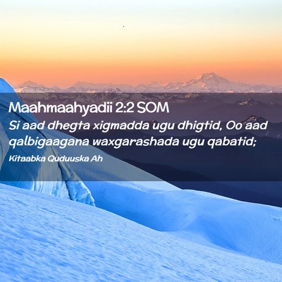 Picture 02 - Maahmaahyadii 2:2 SOM - Si aad dhegta xigmadda ugu dhigtid, Oo aad - Bible Verse Picture