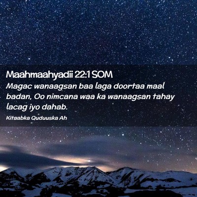 Picture 02 - Maahmaahyadii 22:1 SOM - Magac wanaagsan baa laga doortaa maal badan, Oo - Bible Verse Picture