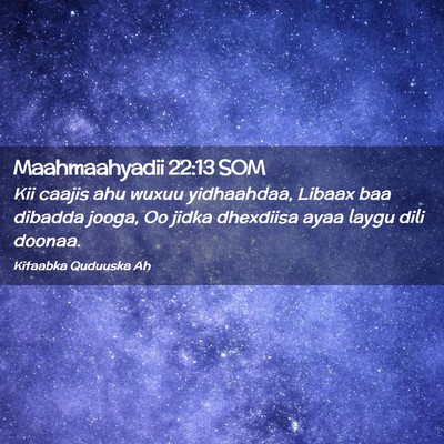 Picture 02 - Maahmaahyadii 22:13 SOM - Kii caajis ahu wuxuu yidhaahdaa, Libaax baa - Bible Verse Picture
