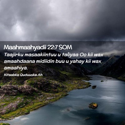Picture 02 - Maahmaahyadii 22:7 SOM - Taajirku masaakiintuu u taliyaa Oo kii wax - Bible Verse Picture