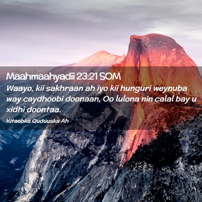 Picture 02 - Maahmaahyadii 23:21 SOM - Waayo, kii sakhraan ah iyo kii hunguri weynuba - Bible Verse Picture