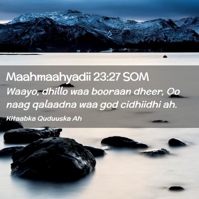 Picture 02 - Maahmaahyadii 23:27 SOM - Waayo, dhillo waa booraan dheer, Oo naag qalaadna - Bible Verse Picture