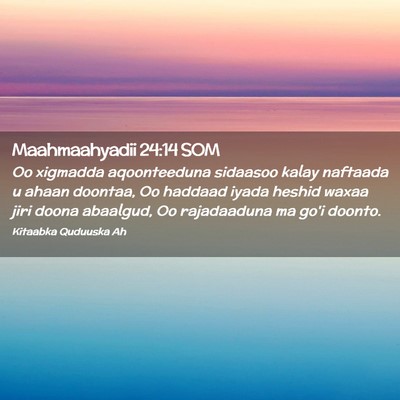 Picture 02 - Maahmaahyadii 24:14 SOM - Oo xigmadda aqoonteeduna sidaasoo kalay naftaada - Bible Verse Picture