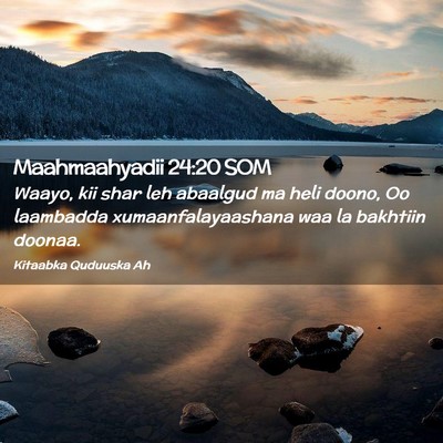 Picture 02 - Maahmaahyadii 24:20 SOM - Waayo, kii shar leh abaalgud ma heli doono, Oo - Bible Verse Picture