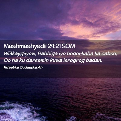 Picture 02 - Maahmaahyadii 24:21 SOM - Wiilkaygiiyow, Rabbiga iyo boqorkaba ka cabso, Oo - Bible Verse Picture