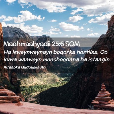 Picture 02 - Maahmaahyadii 25:6 SOM - Ha isweynweynayn boqorka hortiisa, Oo kuwa - Bible Verse Picture
