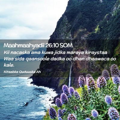 Picture 02 - Maahmaahyadii 26:10 SOM - Kii nacaska ama kuwa jidka maraya kiraystaa Waa - Bible Verse Picture